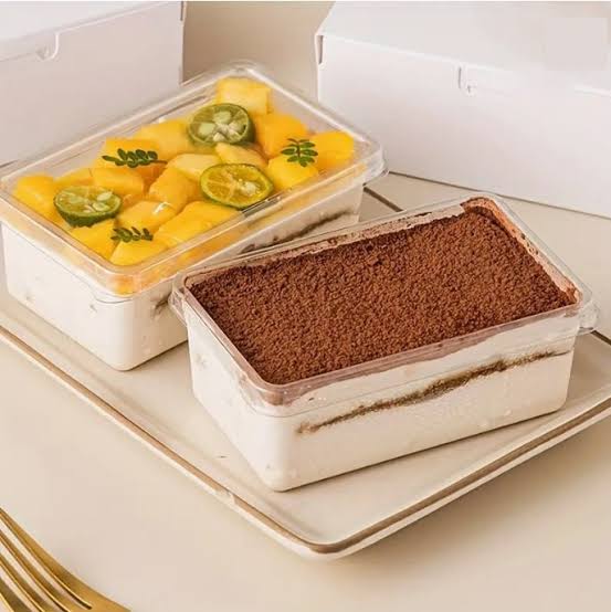 RECTANGLE PLASTIC DESSERT CONTAINER / TIRAMISU BOX