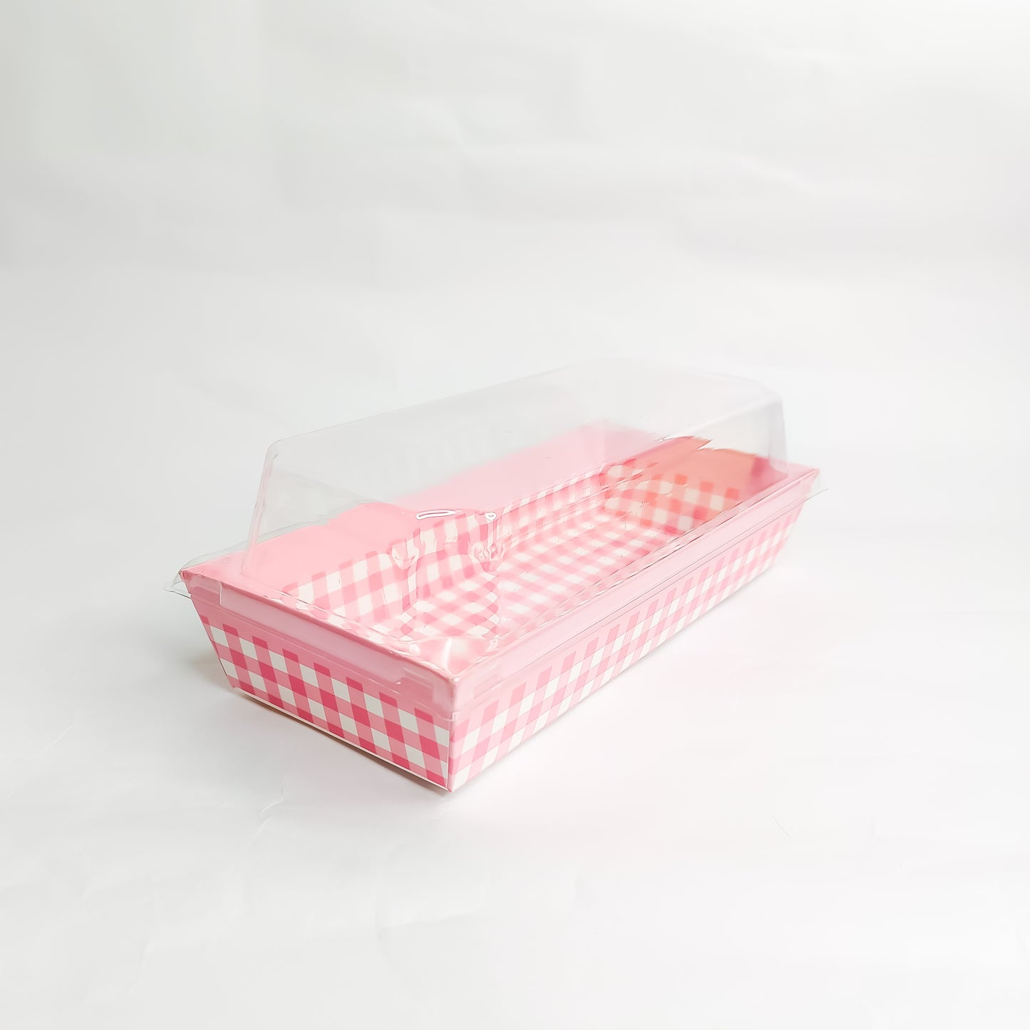 RECTANGULAR PINK BAKE AND SERVE WITH LID | Printed Direct Bakeable Mould With Lid