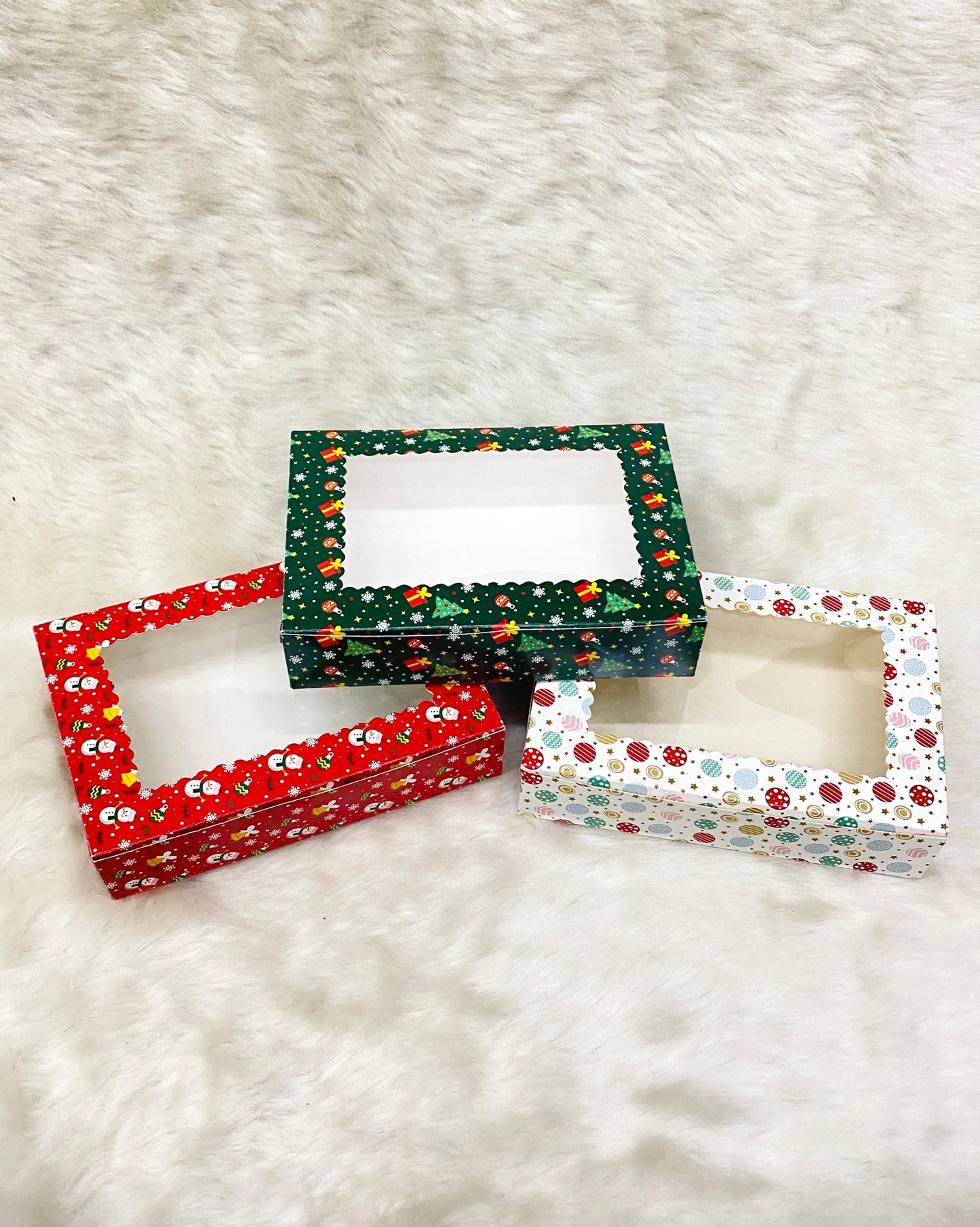 CHRISTMAS GREEN 6 BROWNIE BOX ( PACK OF 10 )