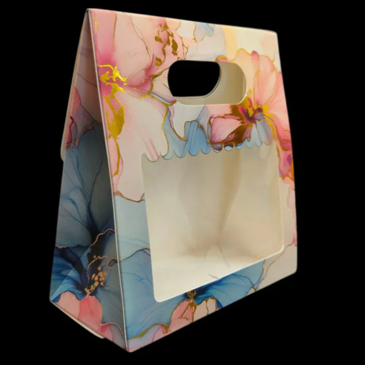 BLUE FLOWER FOIL PRINTED 2 JARS BAG