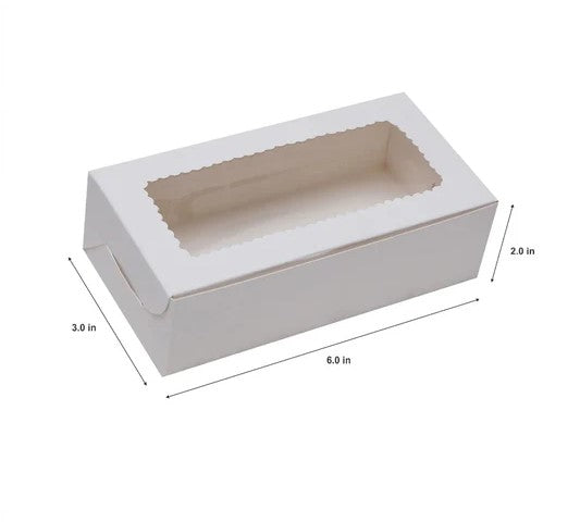 White 2 Brownie Box with Window – Premium Dessert Packaging