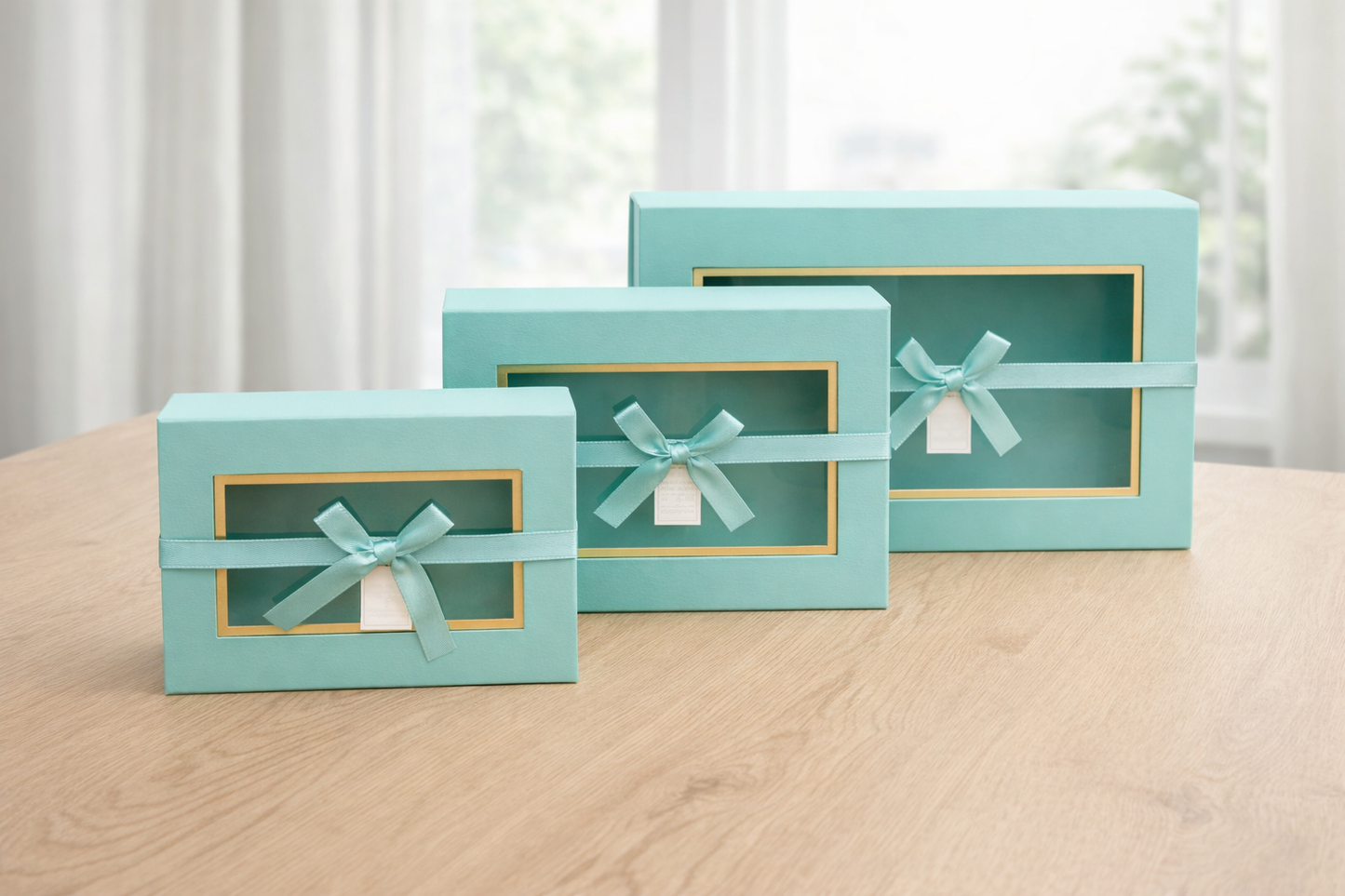 Green Collapsible Magnetic Gift Box with Window & Ribbon – Premium Foldable Hamper Box
