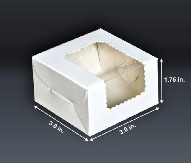 White Single Brownie Box with Window – Premium Dessert Packaging