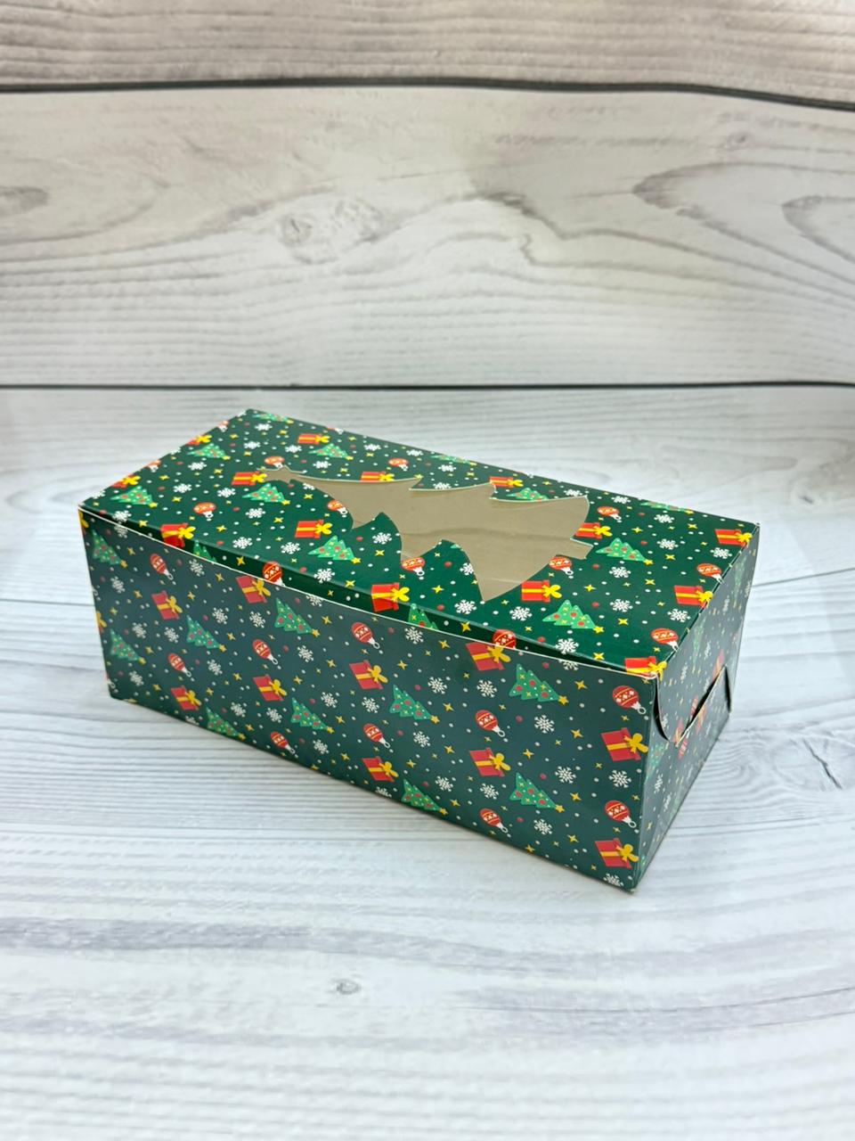 500gms Green Festive Plum Cake Box – Christmas Edition