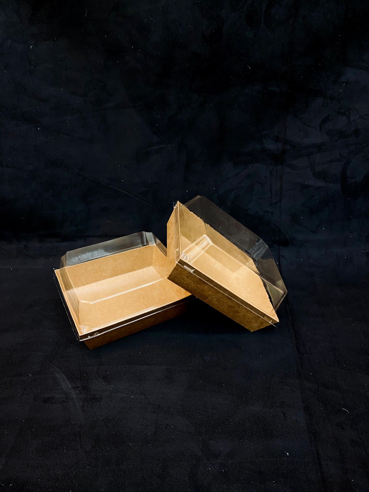 BIG SQUARE CONTAINER WITH LID | Square Disposable Paper Dessert Boxes with Clear Lids – Eco-Friendly Packaging