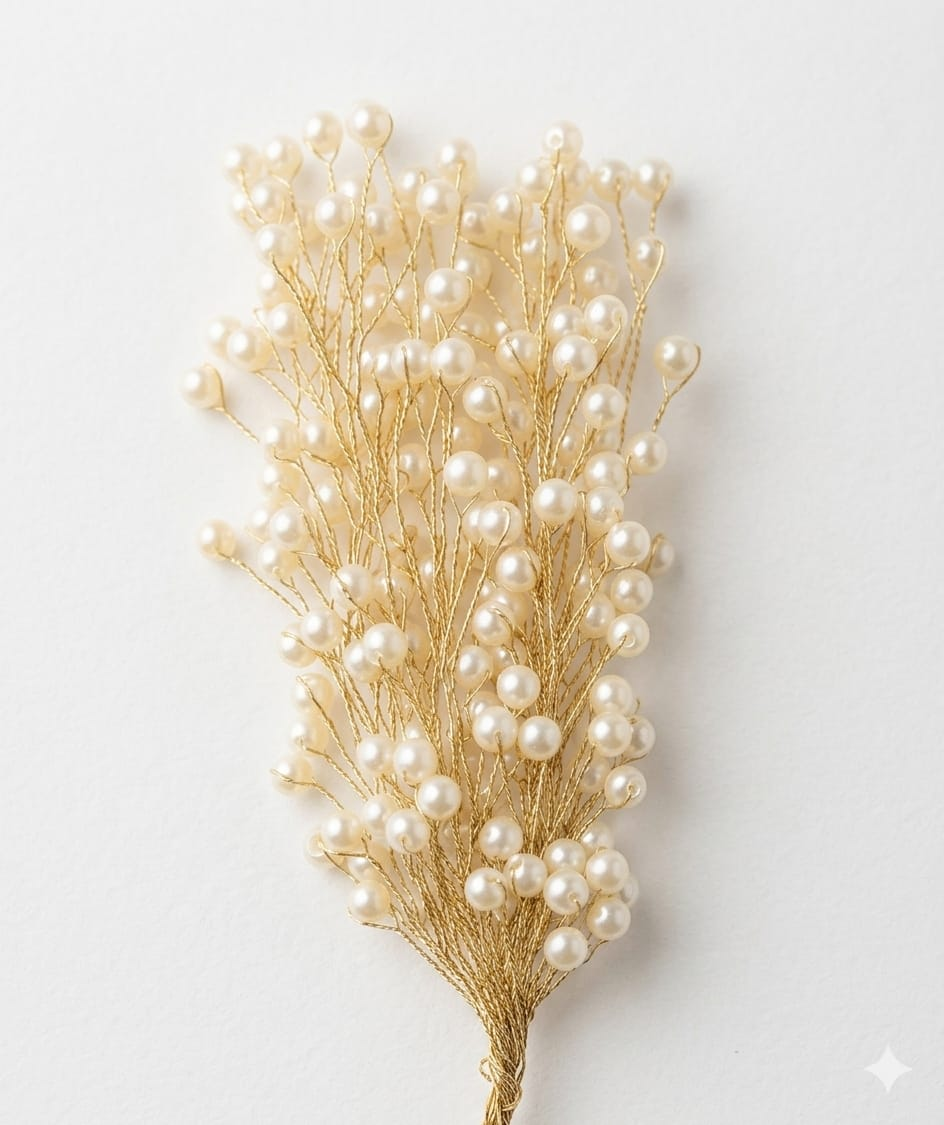 Premium Pearl Bouquet Spray Pick | Decorative Pearl Stem for Bouquets, Hampers & Floral Arrangements