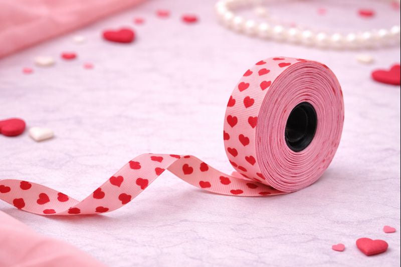 Heart Print Decorative Ribbon – 15 Meter Roll