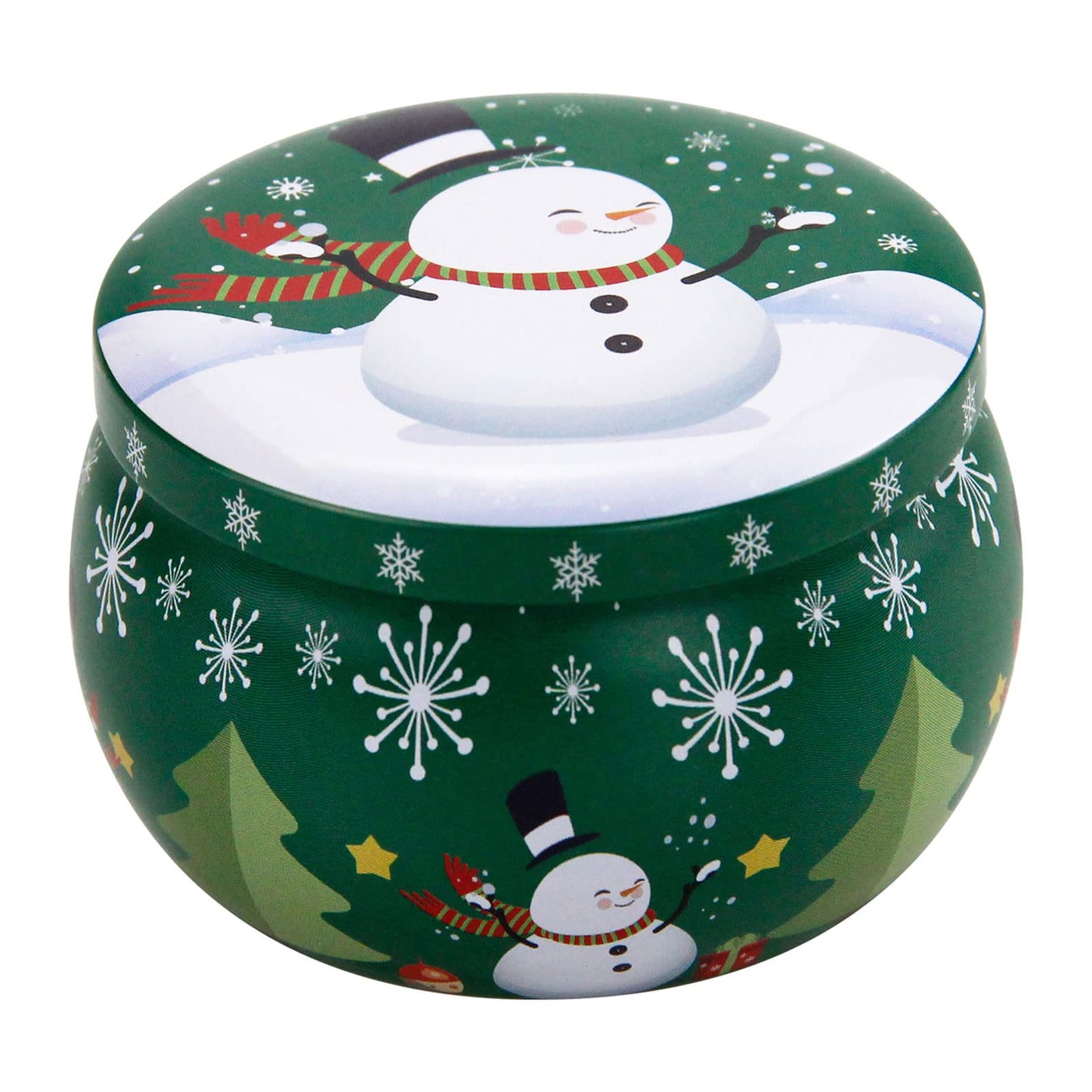 Big Green Festive Christmas Candle Tin – Limited Edition |Festive Treats Tin – Premium Reusable Jar for Goodies & Hampers.