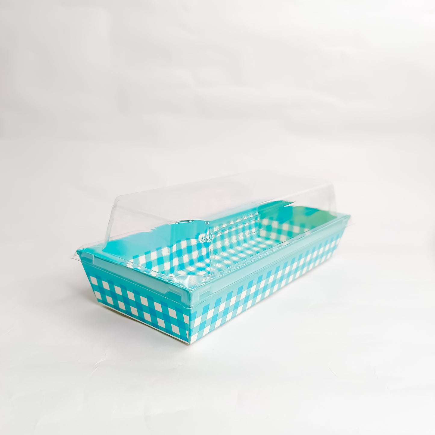 RECTANGULAR BLUE BAKE AND SERVE WITH LID | Printed Direct Bakeable Mould With Lid