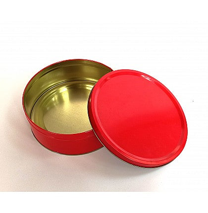Red Imported Dream Cake Tin Box with Lid | Premium Cookie & Dessert Storage Tin | 5 x 2.25 Inches