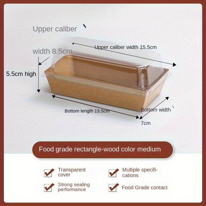 MEDIUM RECTANGLE BAKE AND SERVE WITH LID | Rectangle Disposable Paper Dessert Boxes with Clear Lids – Eco-Friendly Packaging