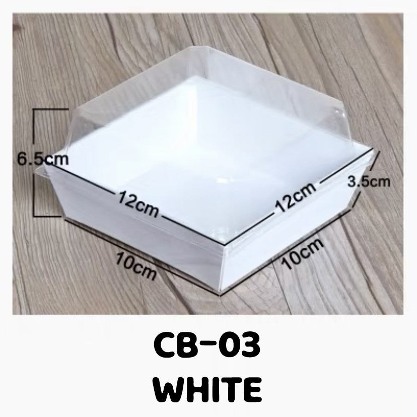 MEDIUM SQUARE BAKE AND SERVE WITH LID | Square Disposable Paper Dessert Boxes with Clear Lids – Eco-Friendly Packaging
