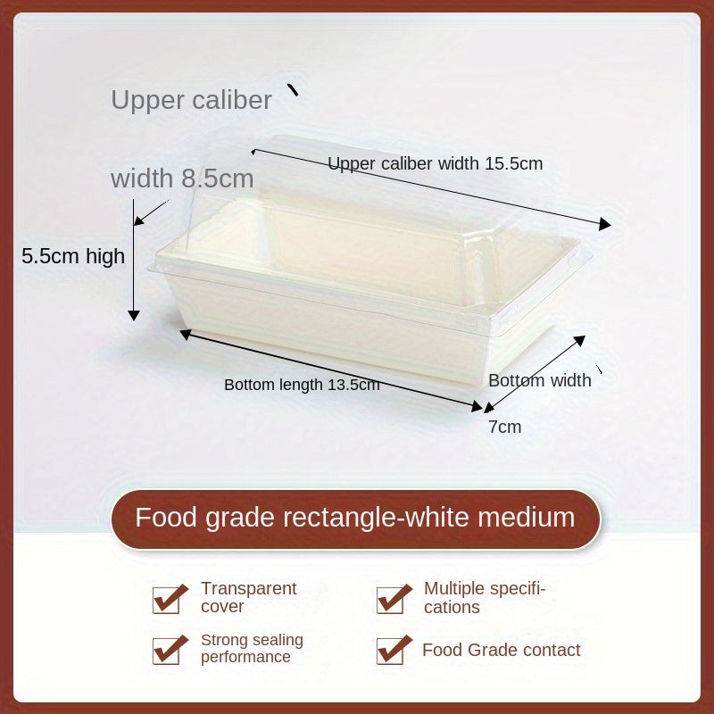 MEDIUM RECTANGLE BAKE AND SERVE WITH LID | Rectangle Disposable Paper Dessert Boxes with Clear Lids – Eco-Friendly Packaging