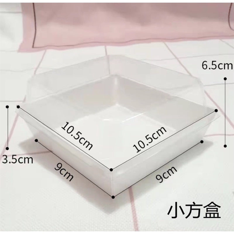 SMALL SQUARE BAKE AND SERVE WITH LID | Square Disposable Paper Dessert Boxes with Clear Lids – Eco-Friendly Packaging