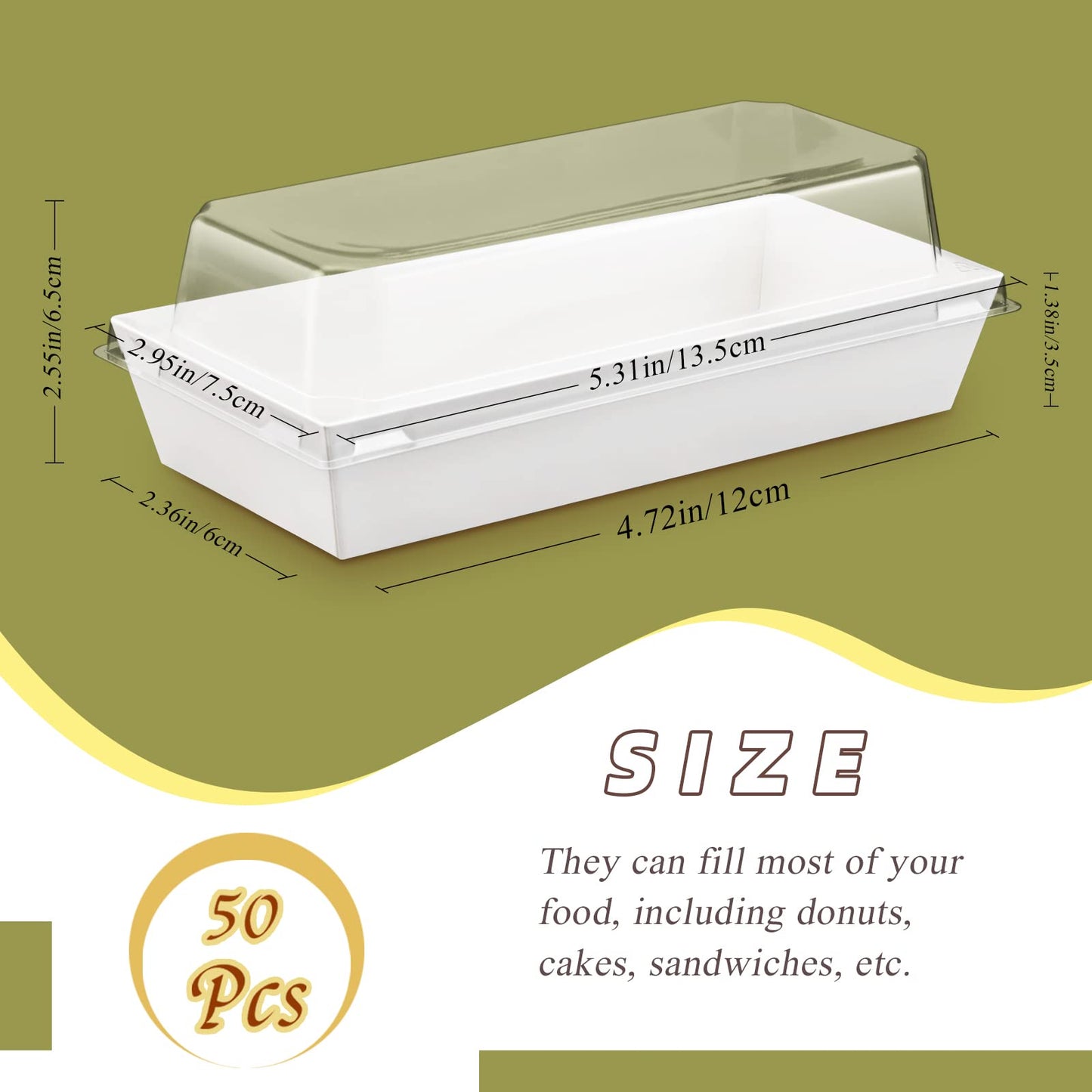 SMALL RECTANGLE BAKE AND SERVE WITH LID | Rectangle Disposable Paper Dessert Boxes with Clear Lids – Eco-Friendly Packaging
