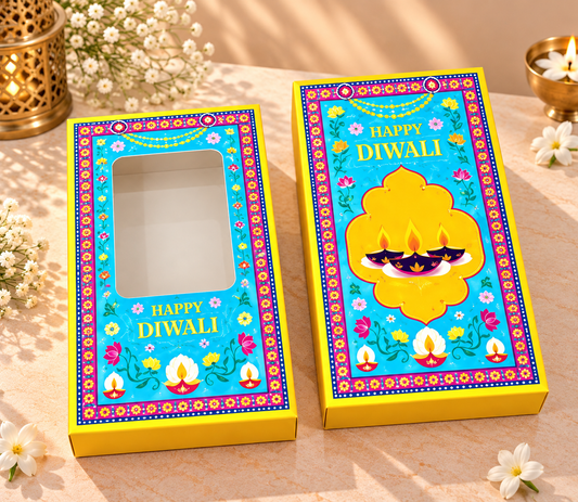 Blue & Yellow Festive Bar Box with Window