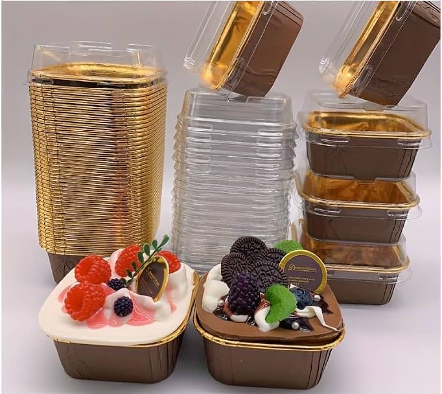 METALLIC BROWNIE BAKE&SERVE WITH LID (PACK OF 10)