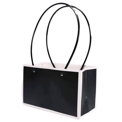 Black Waterproof Flower Gift Bags | Premium Rectangular Gift Bag with Handle for Gifting & Events
