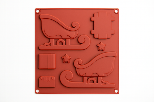 Santa Sleigh Silicone Mould – 8 Cavity Large Christmas Baking Mould