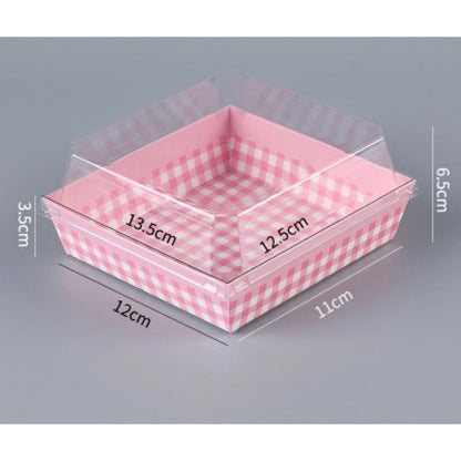 SQUARE BAKE AND SERVE WITH LID PINK| Printed Direct Bakeable Mould With Lid