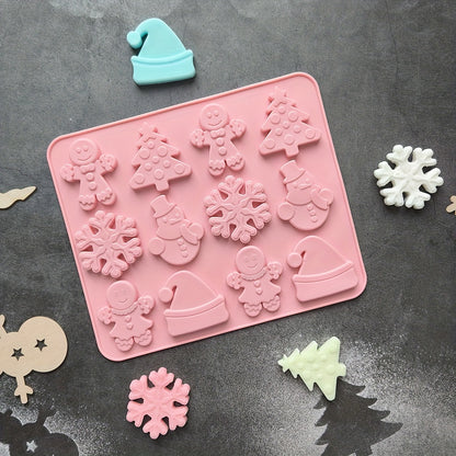 9-Cavity Silicone Mould – Christmas Shapes for Chocolates & Desserts