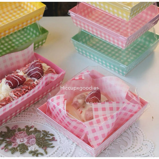 SQUARE BAKE AND SERVE WITH LID PINK| Printed Direct Bakeable Mould With Lid