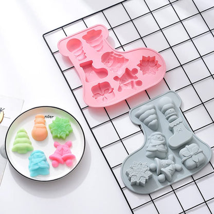Silicone Baking Mould – Christmas Shapes for Chocolates, Jellies & Desserts