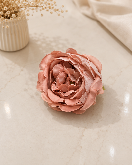 Premium Dusty Pink Artificial Peony Flower Head | Decorative Floral Accent for Gift Hampers & Luxury Packaging