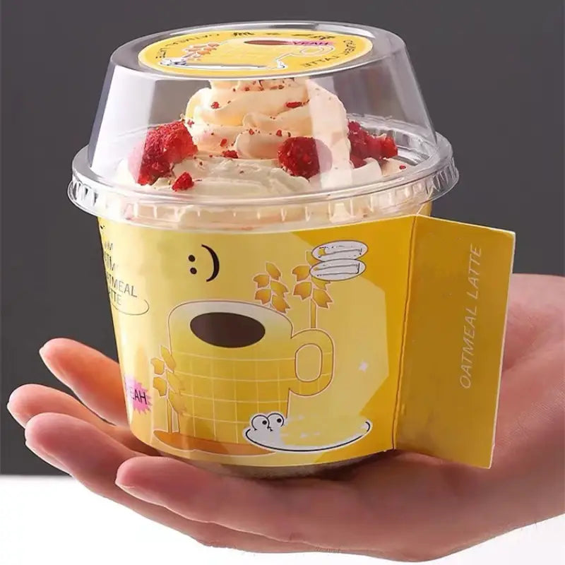 Clear Plastic Dessert Cups | Mousse Glass | Parfait & Pudding Containers with Lids