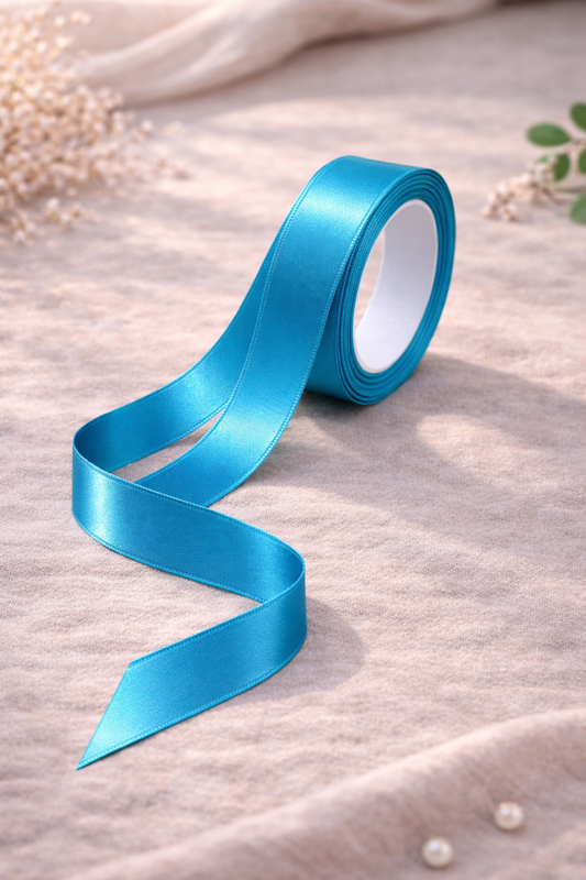 Blue Premium Satin Ribbon Roll – 1 Inch Width x 15 Meters Length