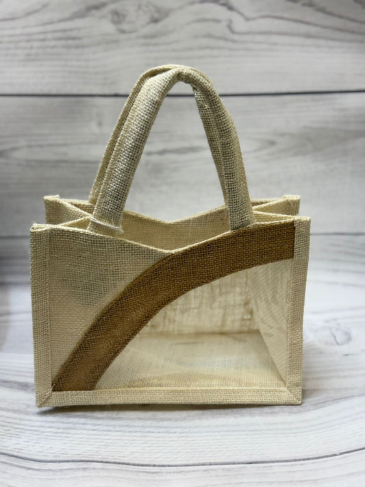 Eco-Friendly Jute Gift Bag with Transparent Window | Reusable Hamper & Packaging Tote SH