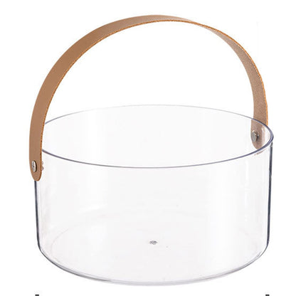 Luxury Transparent Round Hamper Basket with Handle | Premium Gift Packaging