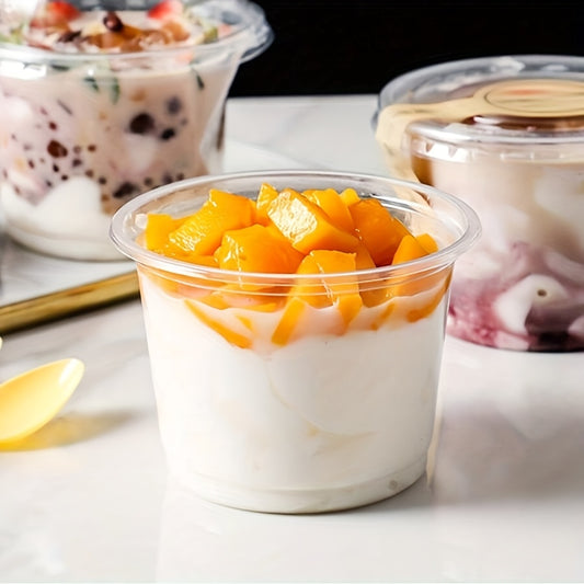 450ml Round Dessert Cup with Lid | Clear Disposable Pudding & Parfait Container