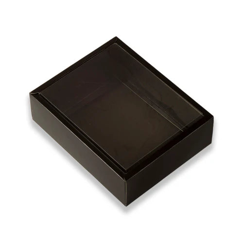 Black Hamper Packaging Box With See-Through Lid