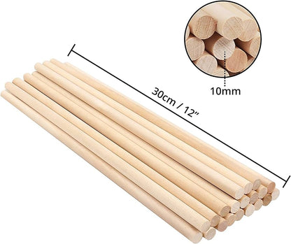 WOODEN CAKE DOWEL RODS (PACK OF 12)