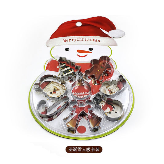 8-Piece Christmas Cookie Cutter Set – Snowman Pack (Stainless Steel)