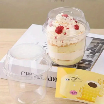 Clear Plastic Dessert Cups | Mousse Glass | Parfait & Pudding Containers with Lids