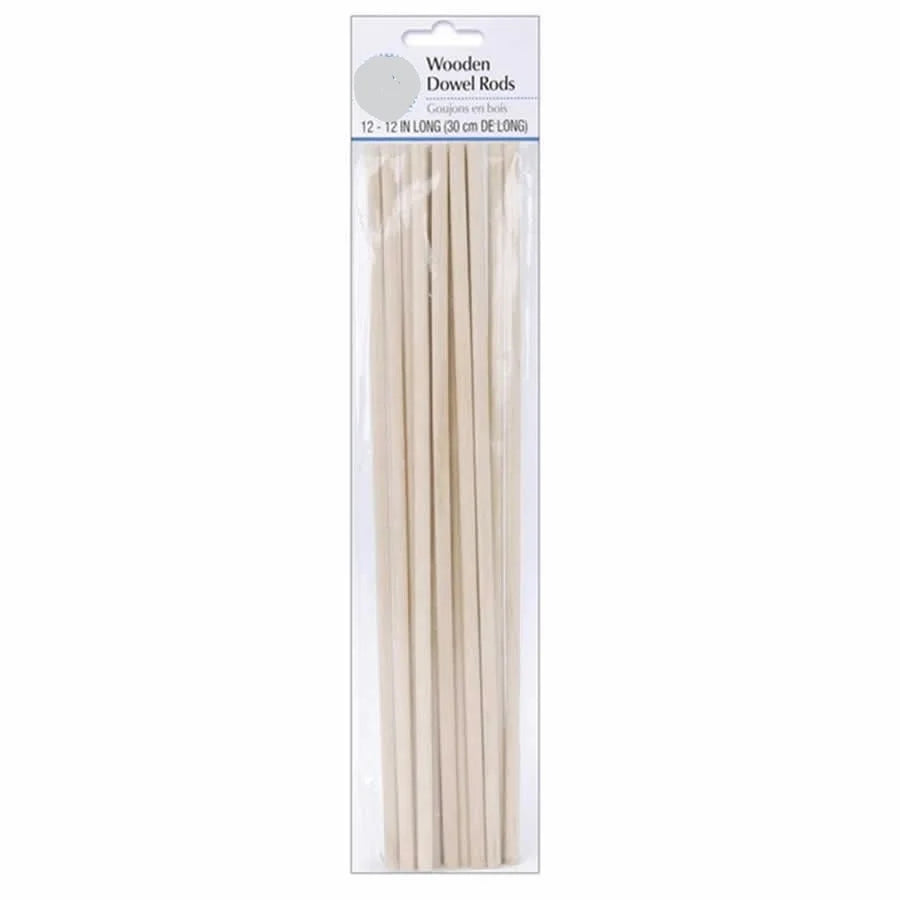 WOODEN CAKE DOWEL RODS (PACK OF 12)