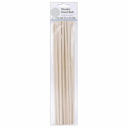 WOODEN CAKE DOWEL RODS (PACK OF 12)