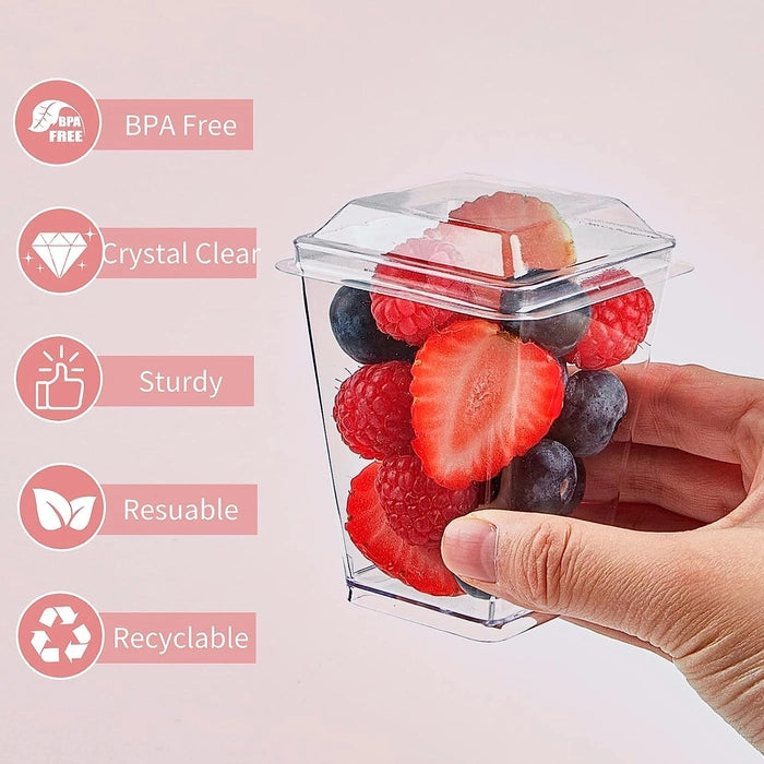 MOUSSE GLASS | PS8 GLASS MOUSSE CUP WITH LID 120ml