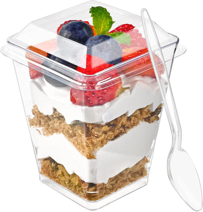 MOUSSE GLASS | PS8 GLASS MOUSSE CUP WITH LID 120ml