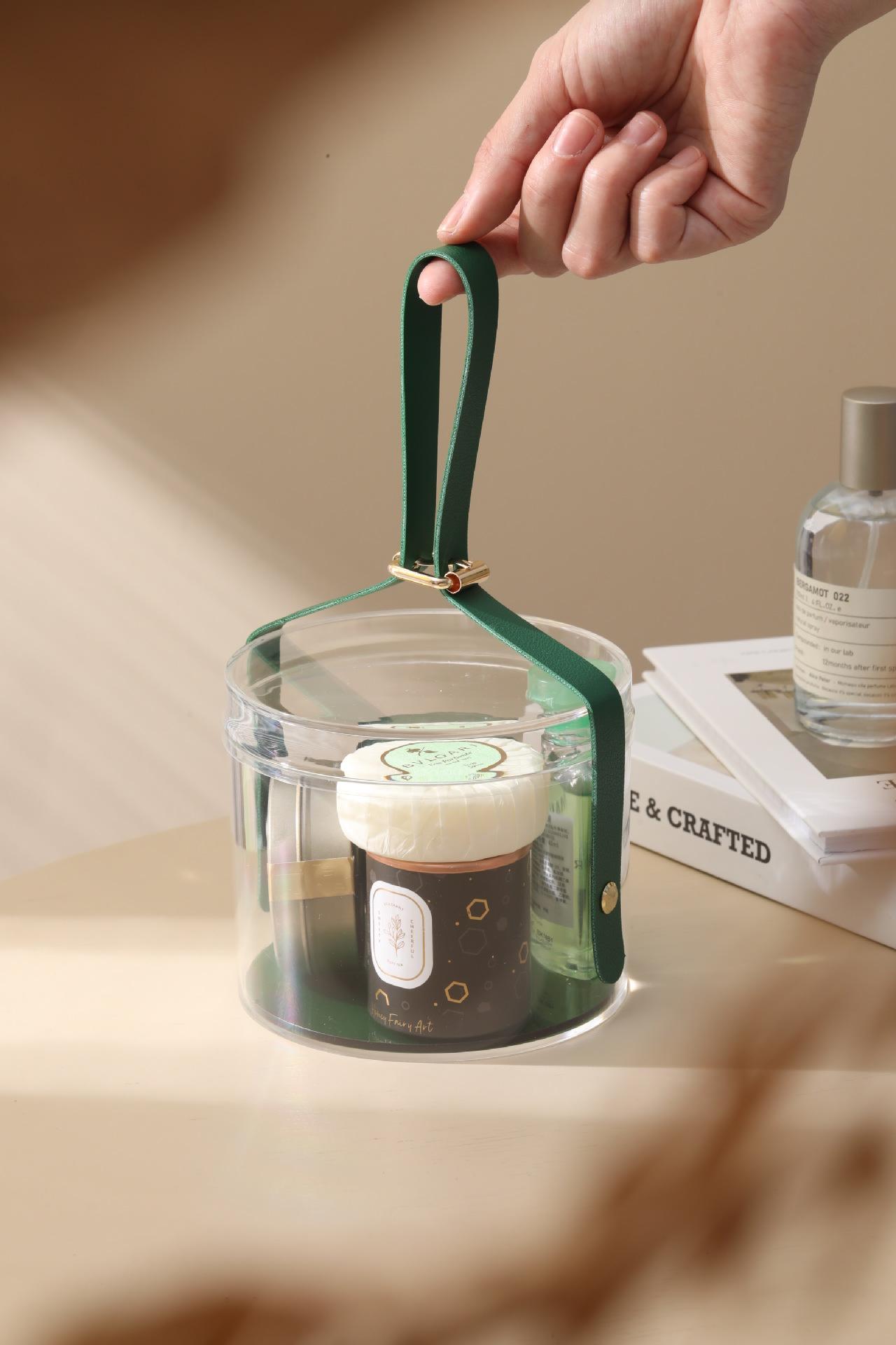 Luxury Transparent Round Hamper Box with Handle | Premium Gift Packaging