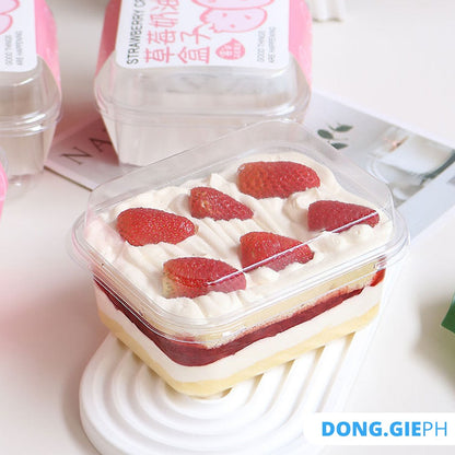 RECTANGLE PLASTIC DESSERT CONTAINER / TIRAMISU BOX