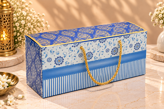 Festive Print 3 Jar Gift Box with Window & Handle