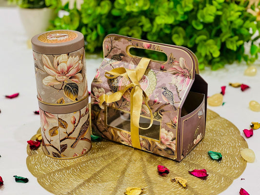 Luxury Diwali Gift Box with 2 Jars – Festive Gifting Hamper Bird Design