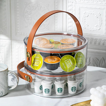 Luxury Big Transparent Round Hamper Box with Lid & Handle | Premium Gift Packaging