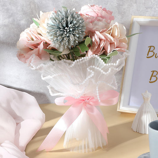 Elegant White Lace Flower Wrapping Roll – 28 cm × 3.5 m | Wedding & Gift Bouquet Wrap