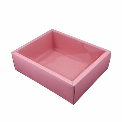 Pink Hamper Packaging Box With See-Through Lid