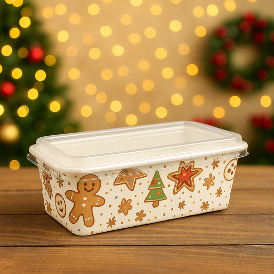 Christmas Plum Cake Bake & Serve With Lid 250gms – White Gingerbread Print