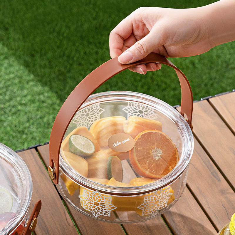 Luxury Small Transparent Round Hamper Box with Lid & Handle | Premium Gift Packaging